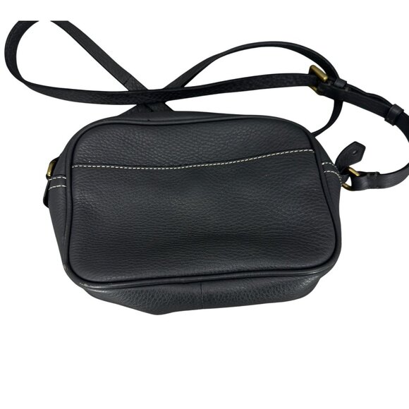 J.Crew Womens Pebbled Leather Crossbody Messenger Bag Dark Grey With Gold-Tone A - Picture 4 of 5